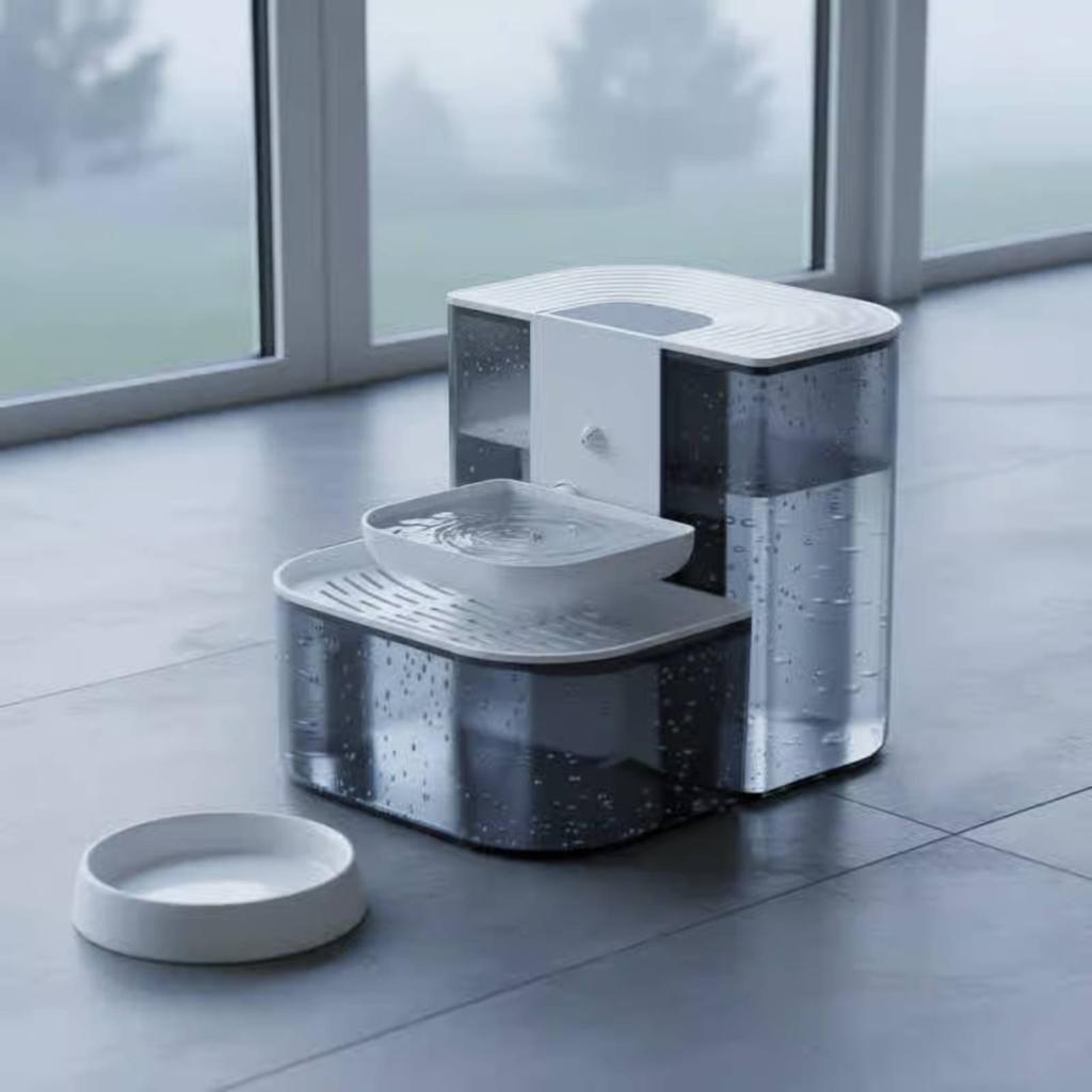 Heated Feline Water Fountain Easy To Clean Tilt Pour Water Fountain Large Capacity No Filters for Pets