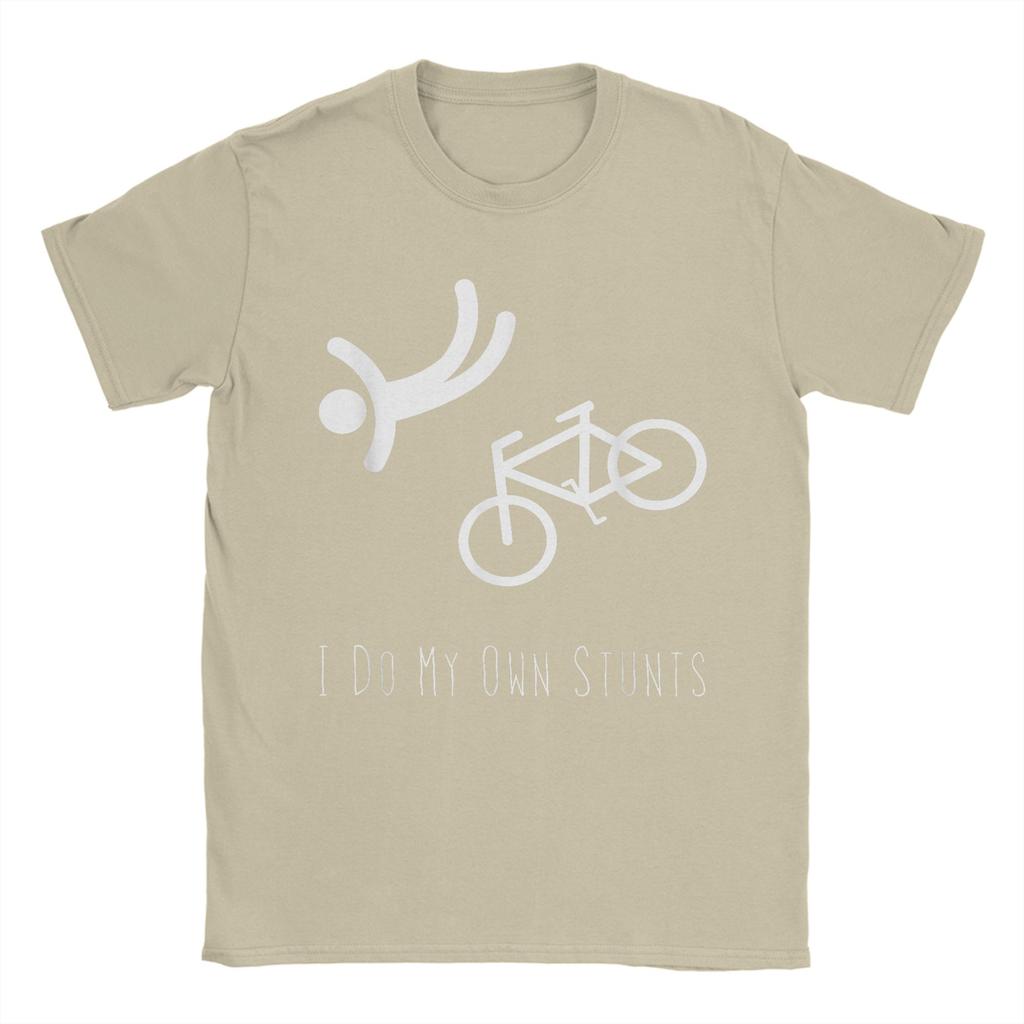 Bike Lover  I Do My Own Stunts Cycling Gift T Shirts Men Cotton Funny T-Shirts Crew Neck  Tee Shirt Short Sleeve Clothing