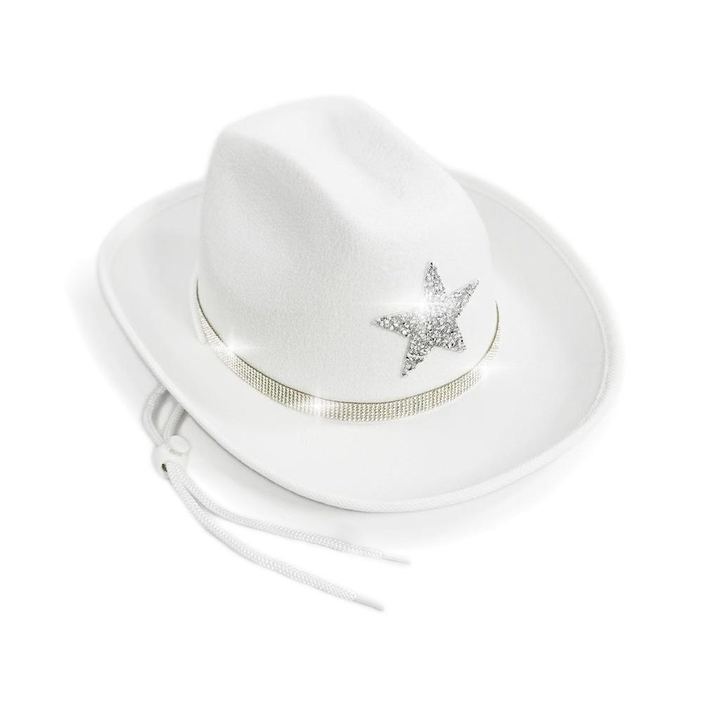 Pentagram Cowboy Hat Star Sequin Birthday Party Hats Cowgirl Hats Women Performance Hat For Adults Party Hats Cosplay