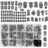 Collectible Alloy Skull Set 112pcs Creative Skull Designs For DIY Hobbyists Hair Styling Office Desk Ornaments
