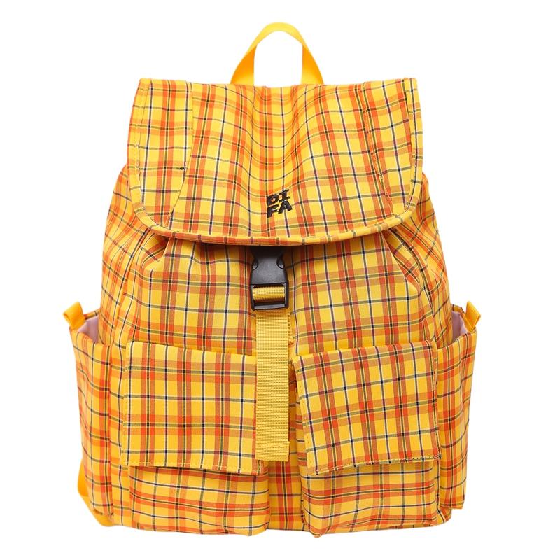 

Винтажный клетчатый мужской рюкзак, студенческий рюкзак, цветной блок, женский школьный рюкзак жёлтый