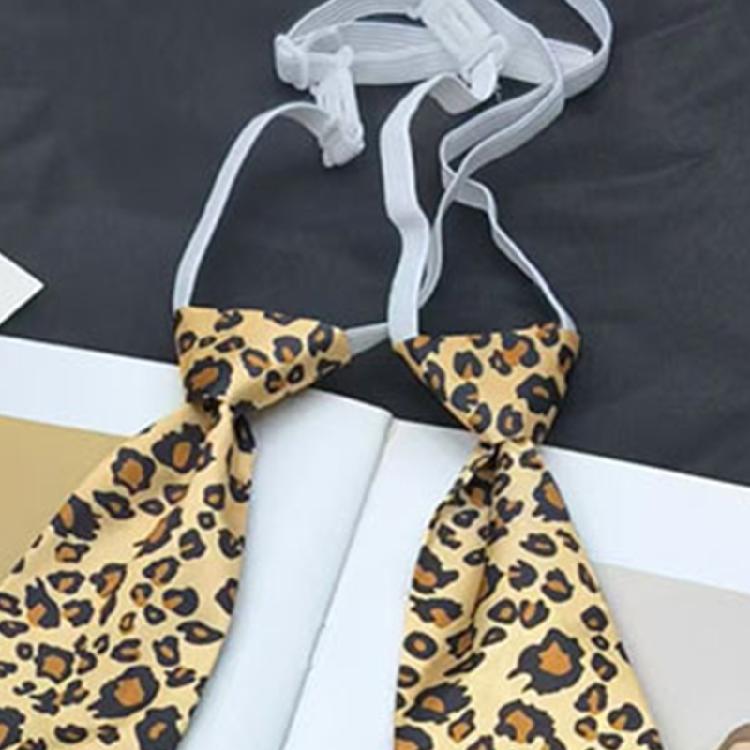 Damen- und Herren-Studentenkrawatte für Schuluniformen, Vintage-Leopardenmuster, vorgebundene Krawatte, Hemdkragenkrawatte für Schule, Cosplay-Partys