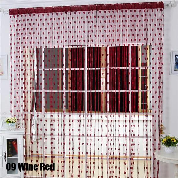 Colorful Romantic Love Pattern Line String Curtain Window Door Sheer Curtain For Living Room Home Decoration 100CM*200CM