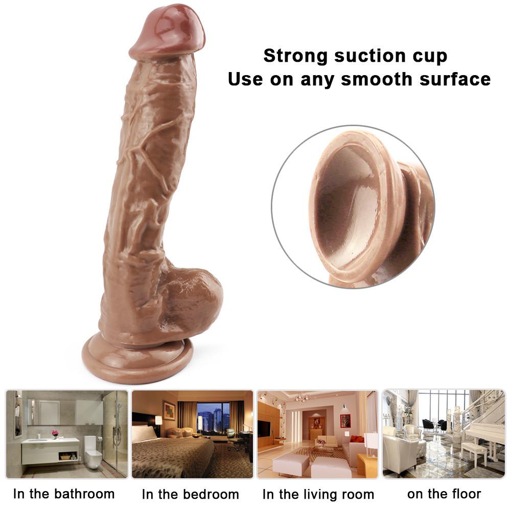 Brown Strap On Dildo Panties Men Wearable  Penis Lengthen Sleeve Strapon Dildo Pants Harness Belt Sex Toys for Man Adult Shop
