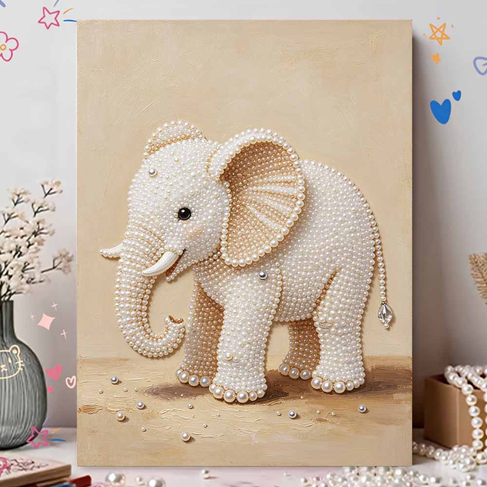 Pearl DIY Art Painting Cute Elephant Handcrafted Picture Indoor Wall Ornament Relaxing Leisure Hobby Exquisite Home Decoration Gift