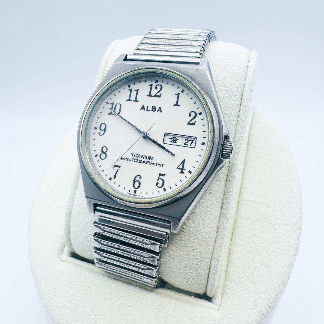 SEIKO ALBA Titanium Day Date New battery working item