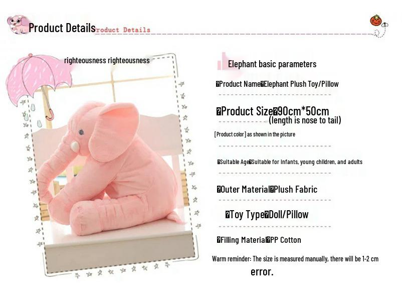 Elephant Plush Toy - Soothing Sleep Companion Doll for Babies