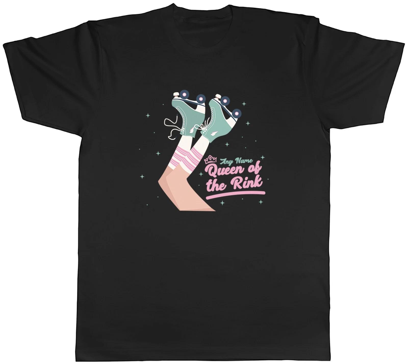 Personalised Any Name Queen of the Rink Mens T-Shirt Tee Gift Top L