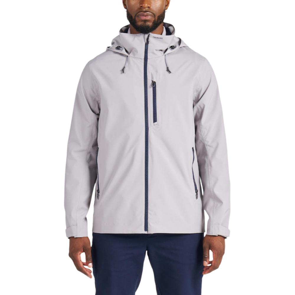Decathlon TRIBORD SAILING 300 Solid Color Breathable Waterproof Windproof Zip Jacket Men's Silver Grey