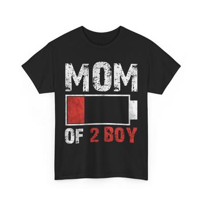 Mom of 2 Boys Shirt, Mommy Mother's Day Battery Low Vintage Shirt