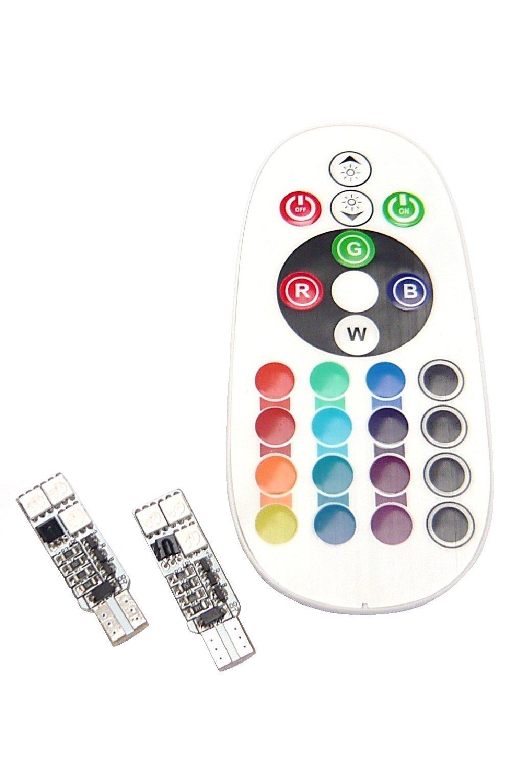 Customize T10 LED 7 Wedge with Remote 0551 Bulb, Colors, Bulb, Control,