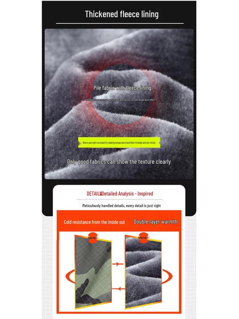 Men's Trendy Camouflage Leopard Print Jacket – Autumn/Winter Velvety Thick Cotton Windbreaker