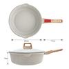 RANXINGST Frying with Teflon Deep IH Removable Includes PFOA PFOS Oven Dishwasher Includes Silicone White Pan, 24cm, Lid, Non-Stick Coated, 1-3