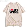 I Love My Wife Red Heart Symbol Oversized T-shirts MEN T Shirts Korean Style 100% Cotton Personality Tshirts O-neck High Quality
