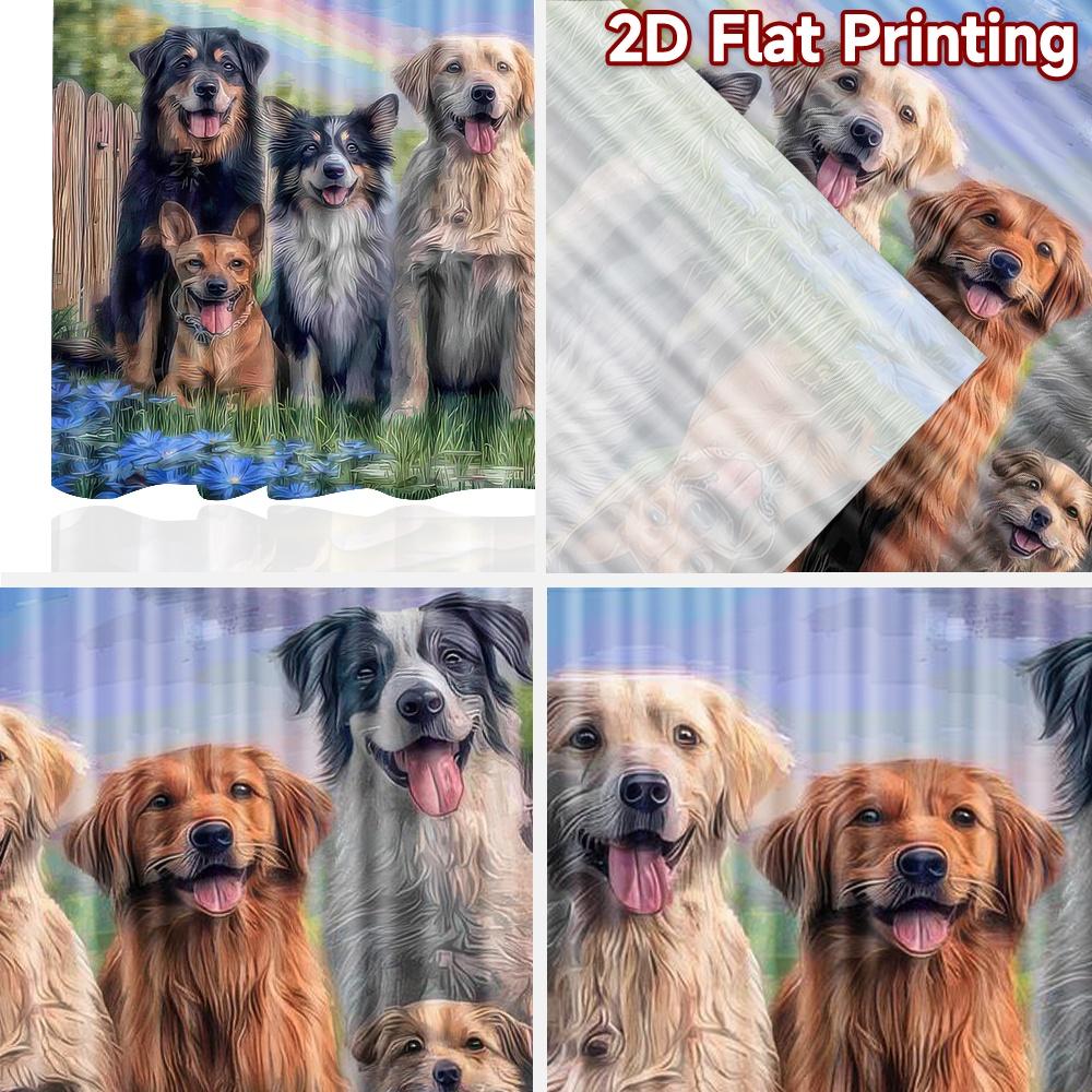2D Flat Photography Backdrop Popular Background Banner Dogs In Garden 100% Polyester Anniversary for Holiday Portraits and