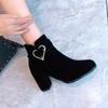 Fashionable Versatile Short Boots Comfortable Single Boots Round Toe Autumn Winter New Elegant Minimalist Thick Heels High Heels