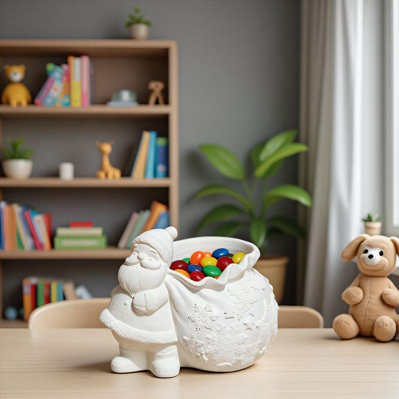 Santa Claus Mold Creative Storage Silicone Mold Christmas Flower Pot Mold Soft For Ceramic Crafting Christmas Decoration Home