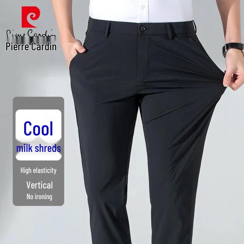 

Pierre Cardin Men s Summer Ice Silk Straight Fit Casual Pants 33