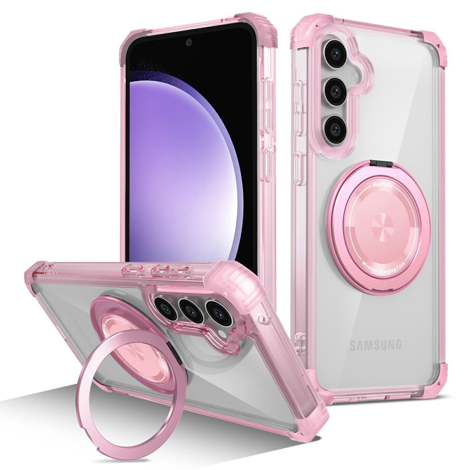 

For Samsung Galaxy S23 FE Magnetic Case Invisible Ring Holder PC+TPU Phone Cover A