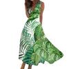 Women's Summer Fashion Hawaiian Print V-Neck Sleeveless Tunic Casual Dresses