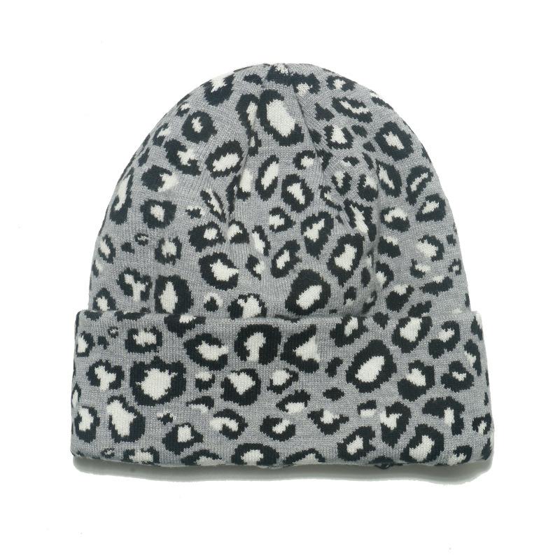 Shein autumn and winter new wool hat fashion versatile thermal hat casual cycling ear hat leopard print knitted hat women