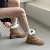 Fleece Short Boots Women's Versatile Snow Boots 2025 New Casual Winter Thin Boots Thick-soled Warm Martin Boots Thick Heel