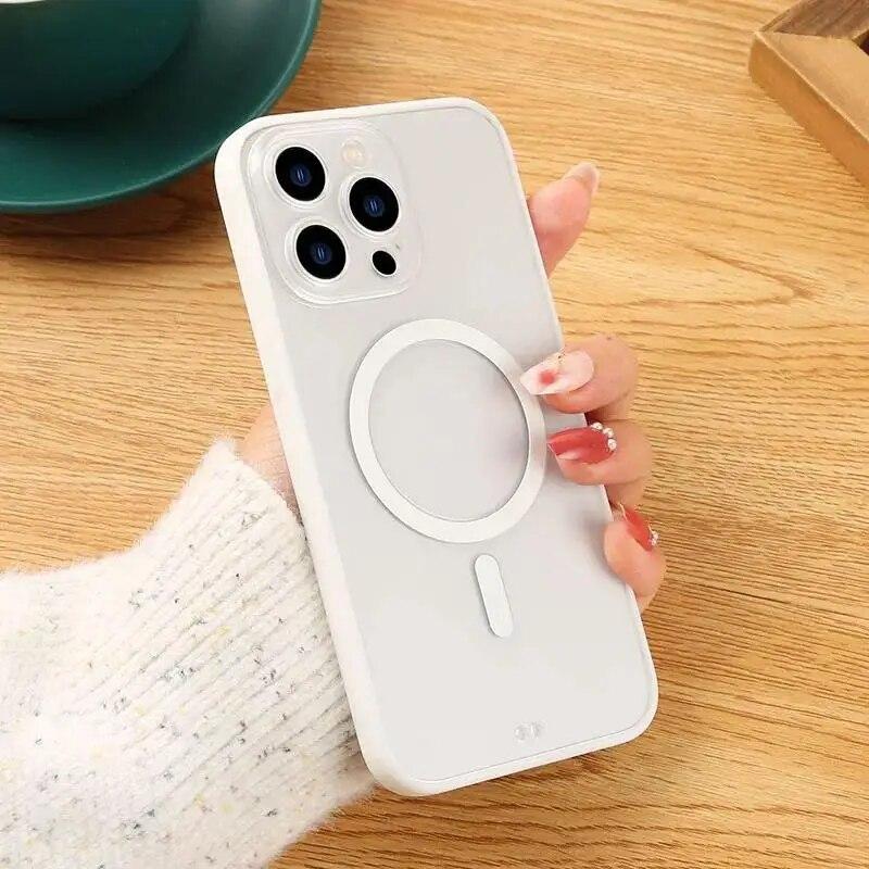 Luxury Ultra Thin Matte Magsafe Magnetic PC Hard Case For iPhone 15 14 13 12 11 Pro Max Frosted Coque Case For iPhone 15 14 Plus