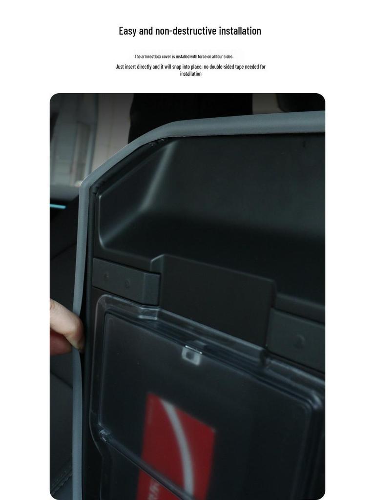 Updated Model 3/Y Armrest Box & Center Console Cover - TPE Protective & Decorative Car Mod Accessories
