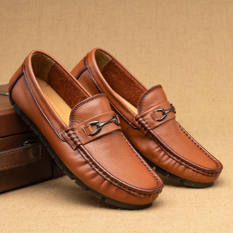 

Новые Модные Повседневные Одинарные Туфли Летние Низкие Простые Туфли-Бобы Трендовые С Квадратным Носком На Плоском Каблуке Мужские Кожаные Туфли 44