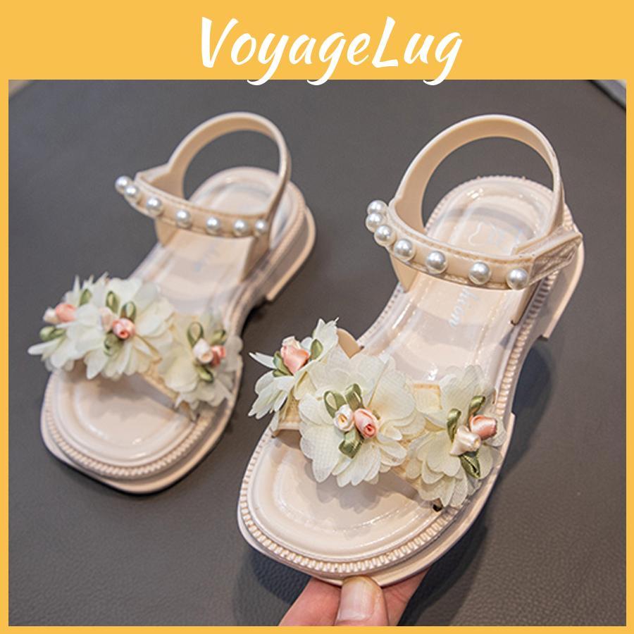 Flower New Sweet Decoration Summer Sandal For Aged 39 Girls Children Slippers Soft Nonslip Seabeach Flip Flops Kids Shoes