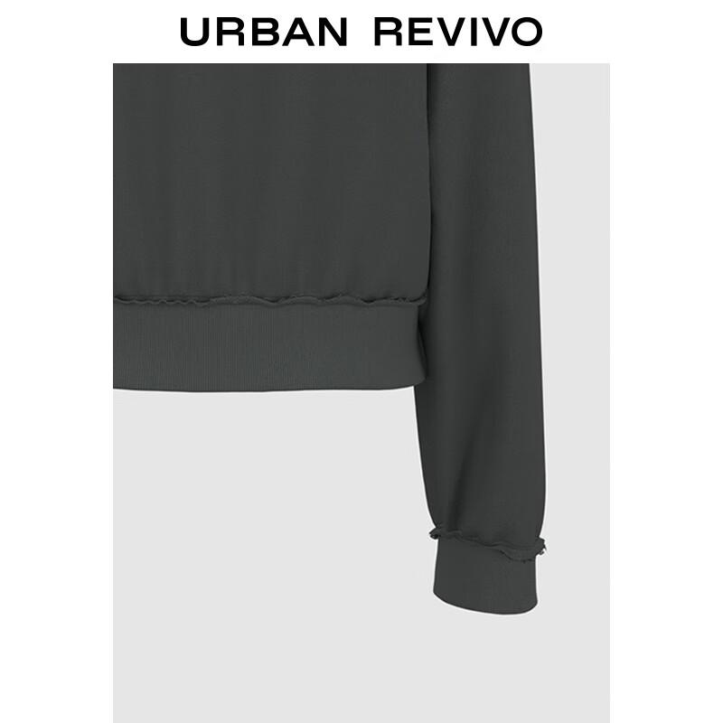 UR Women's Color-Block Letter Short Round Neck Sweatshirt