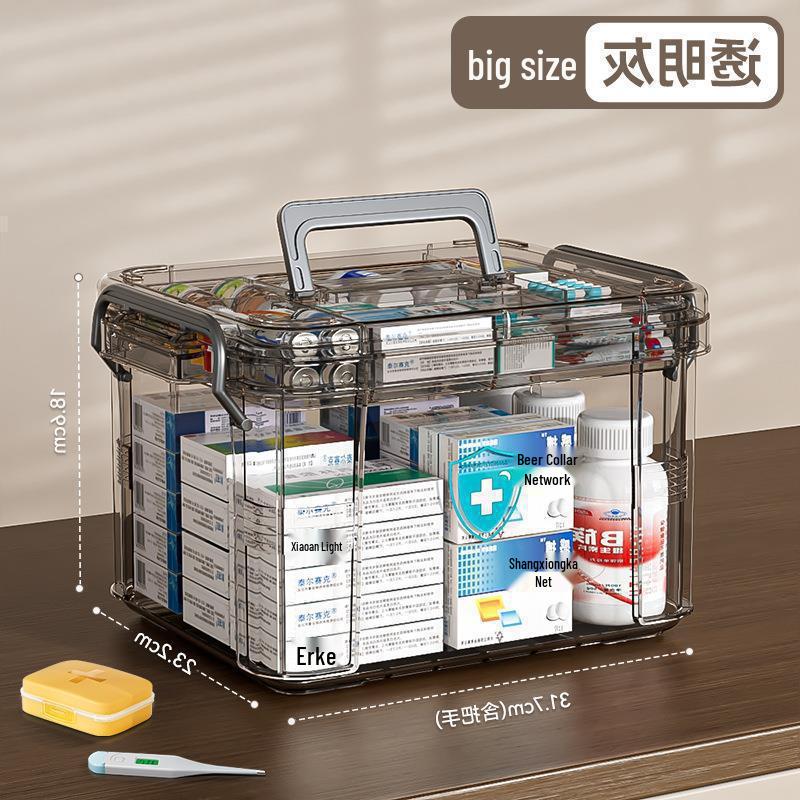 Portable Multi-Layer Medicine Box - Household Large Capacity Transparent Pill Organizer