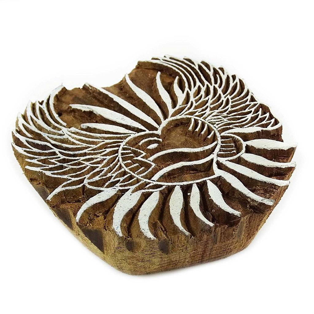 Handgeschnitzter Druckstock Herz Holzblockdruck Textildruckstock