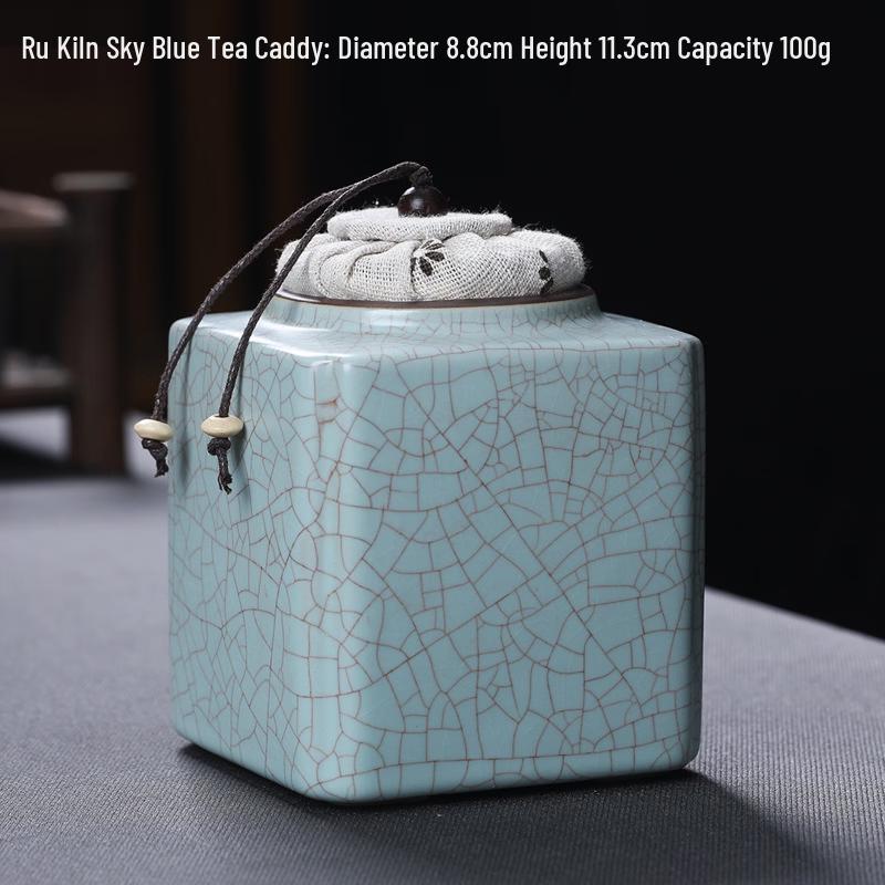 Ge Kiln Crackle-Glazed Ceramic Tea Caddy