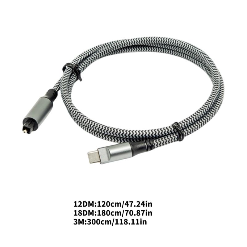 USB C Digital Fiber Optical Analog Sound Cable SPDIF Digital Sound Converter Cable for HDTV Multimedia Speaker
