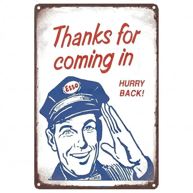 Mike86 ESSO Tiger PIN UP Vintage Metal Tin Signs Man Cave Oil Shop Posters Decoration LTA