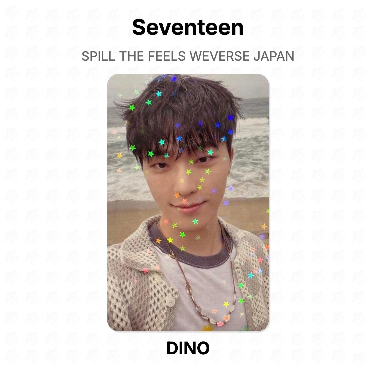 Семнадцать SPILL THE FEELS WEVERSE JAPAN Официальная фотокарточка DINO