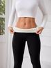 Women's High-Waisted Fleece-Lined Wool Leggings - Warm Skinny Yoga Pants for Autumn/Winter