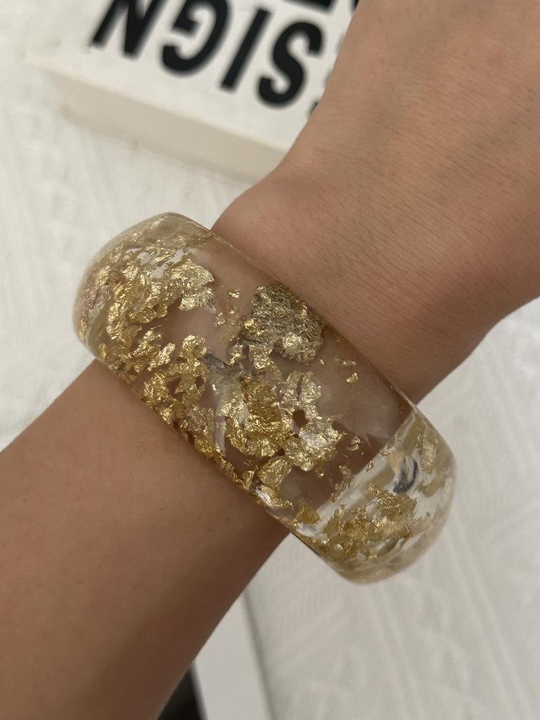 Vintage Punk Irregular Chunky Glossy Cuff Bangles for Women Resin Acrylic Metal Geometric Thick Wide Bracelets Steampunk Jewelry