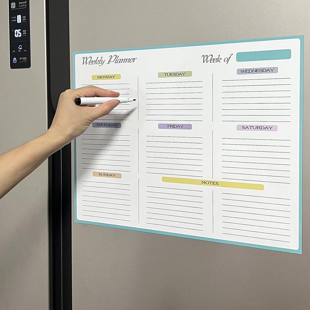 Zmazywalny Magnetyczny Planer Tygodniowy Notatnik na Lodówkę