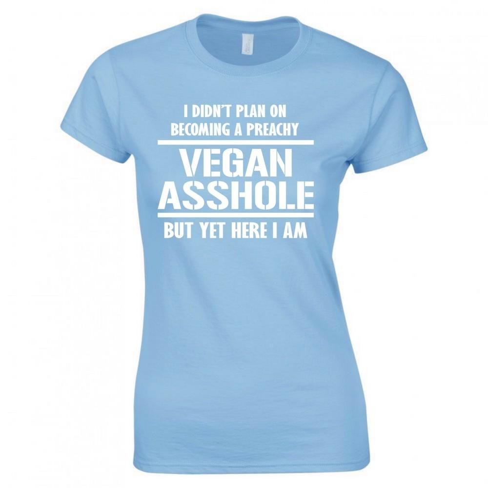 Vegan Preachy Vegan AHole Skinny Fit TShirt S