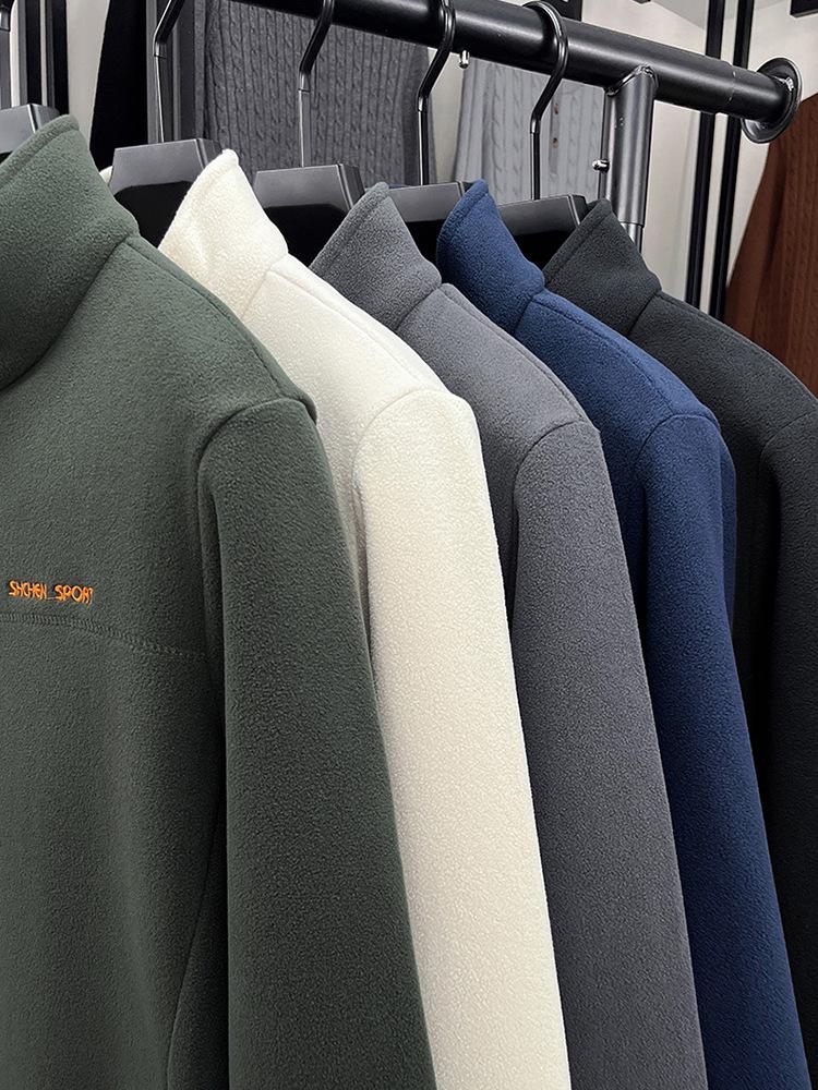 Herren Winter Sherpa Fleece Jacke mit Stehkragen - Vielseitig, Dick und Warm.