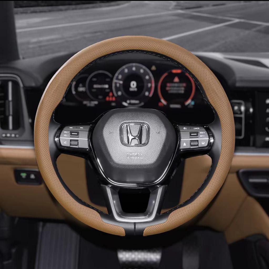 38cm Car Steering Wheel Anti-slip Wheel Cover Carbon Fibre For Honda Civic Fit Jazz Accord Pilot CRV Odyssey Passport City HRV