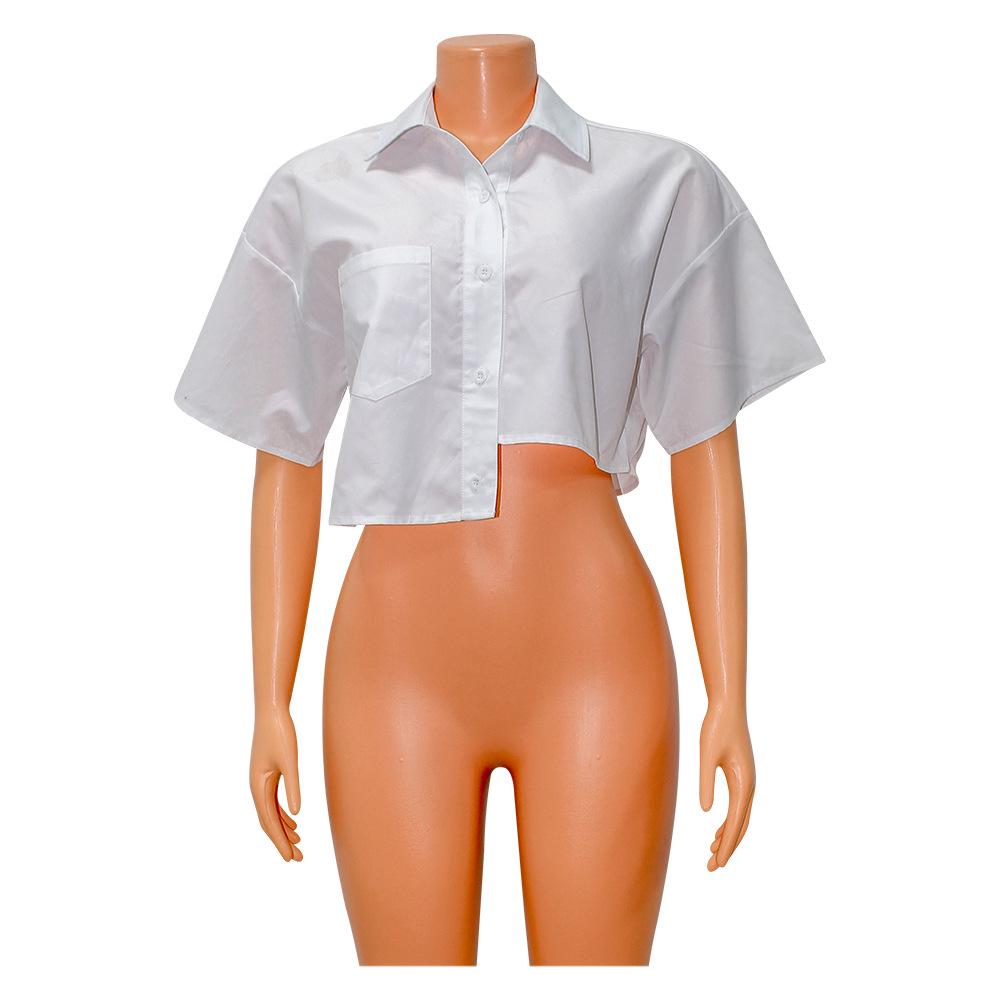 European & American Women's Fashion Casual Irregular Short-Sleeve Shirt - Summer New Arrival