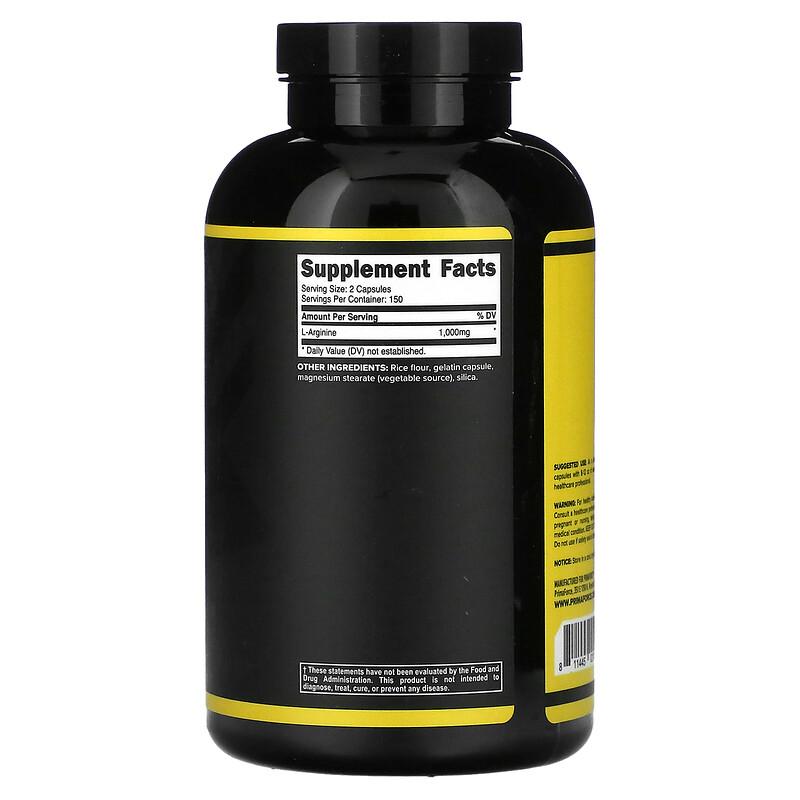 L-Arginine, 300 Capsules (500 mg per Capsule)