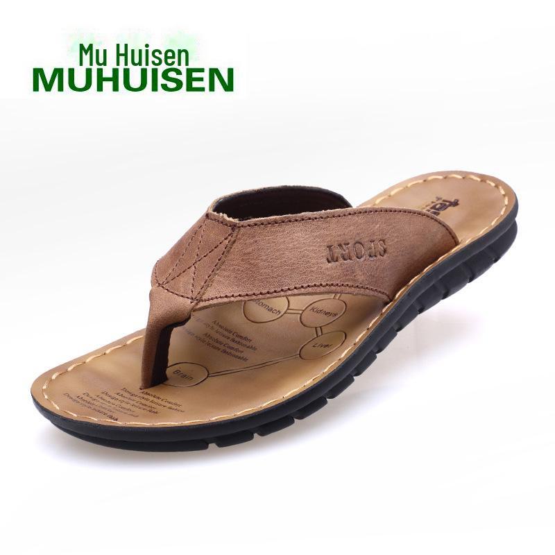 Pánské kožené sandály 2025 pro dvojí účel - Trendy letní žabky na pláž a k řízení