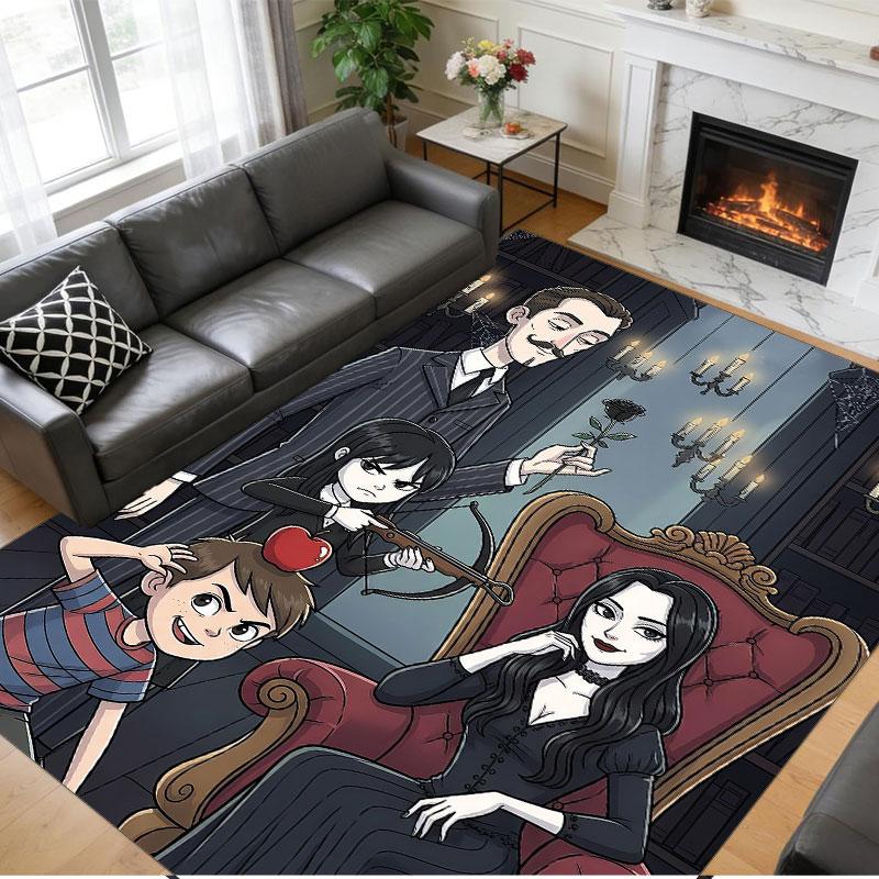 Crystal Velvet Rug Soft Non Slip Indoor Floor Mat Home DecorThe Addams Family