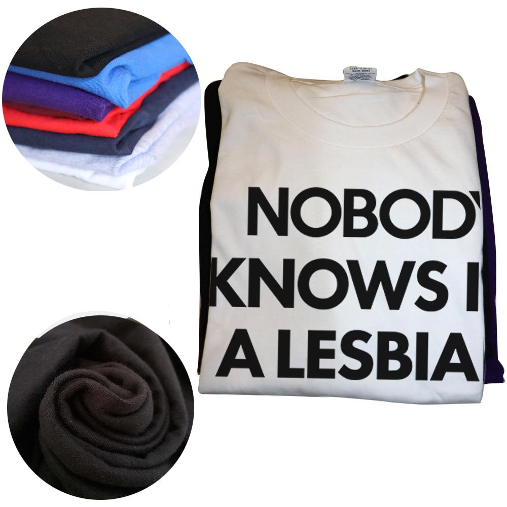 Funny Nobody Knows Im A Lesbian Pride T Shirts Summer Style Graphic Cotton Streetwear Short Sleeve Birthday Gifts T-shirt Men