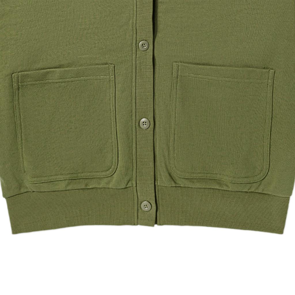 Vans Solid Color V-Neck Single-Breasted Cardigan Women Tops Green VN000BYTC89