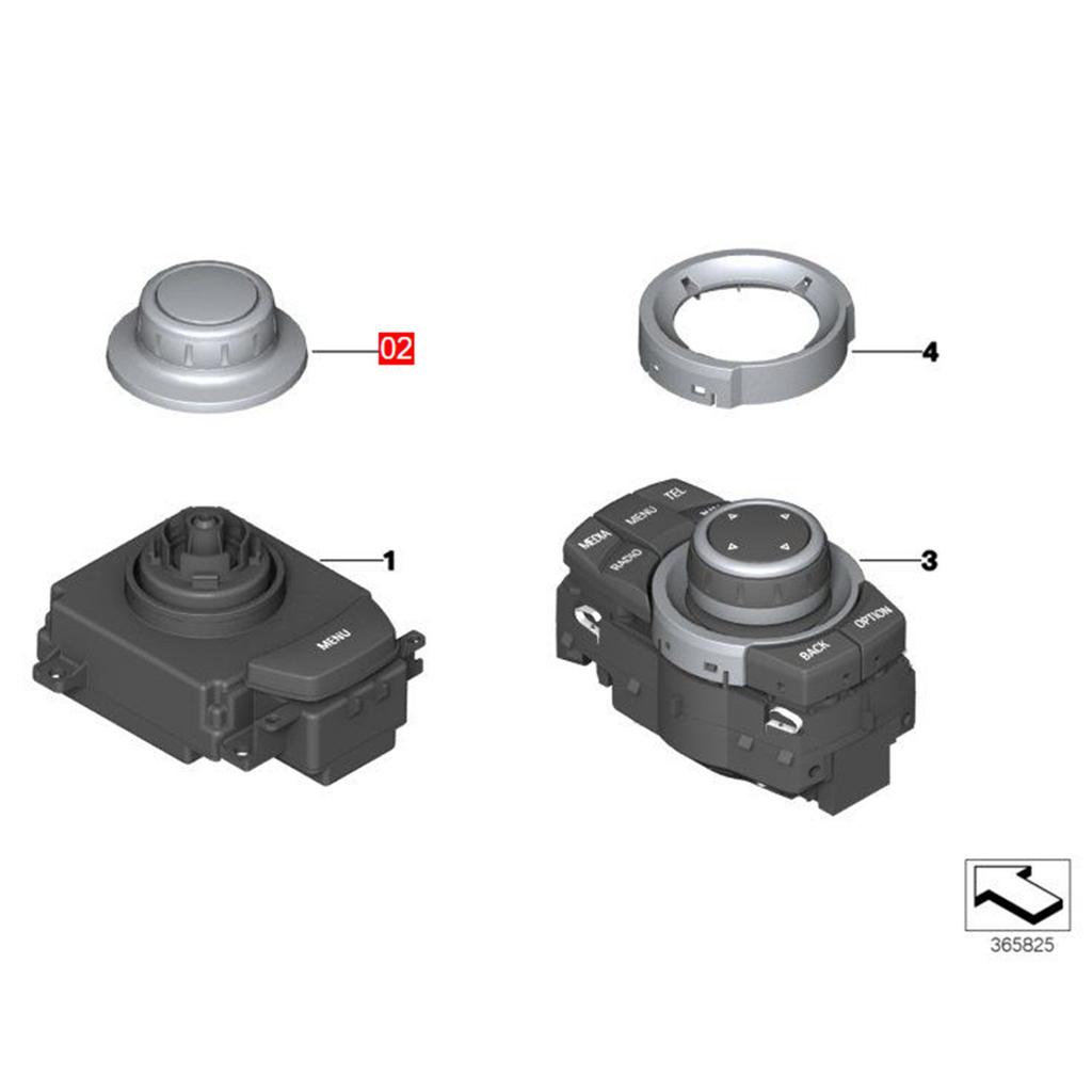 CCC iDrive Controller Button Trim Cover for BMW E82 E87 E88 1Series 2005-2008